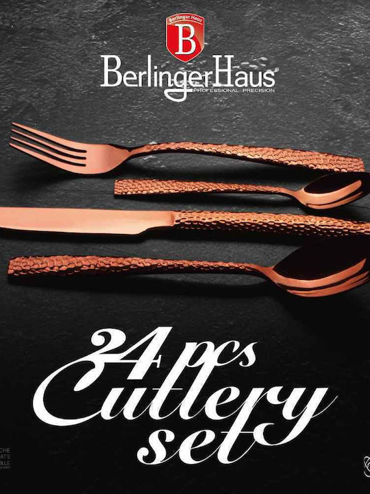 Berlinger Haus Black Smith Collection Σετ Μαχαιροπίρουνα Ανοξείδωτα Rose Gold 24τμχ