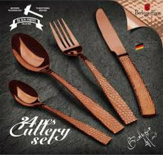 Berlinger Haus Black Smith Collection Σετ Μαχαιροπίρουνα Ανοξείδωτα Rose Gold 24τμχ