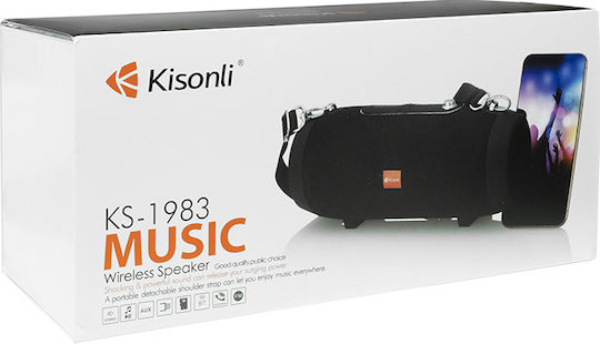 Kisonli KS 1983 Bluetooth Speaker 8W with Radio and Battery Life up to 5 hours Black