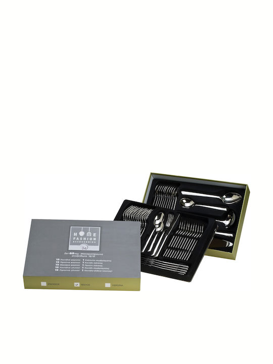 HFA 65-Piece Stainless Steel 18/10 Silver Cutlery Set Festos