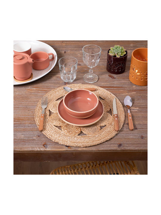 Atmosphera Round Wicker Placemat Dantelle Beige 38cm