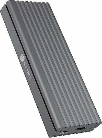 Icy Box Θήκη για Σκληρό Δίσκο M.2 PCI Express NVME με σύνδεση USB 3.1 Type-C σε Γκρι χρώμα
