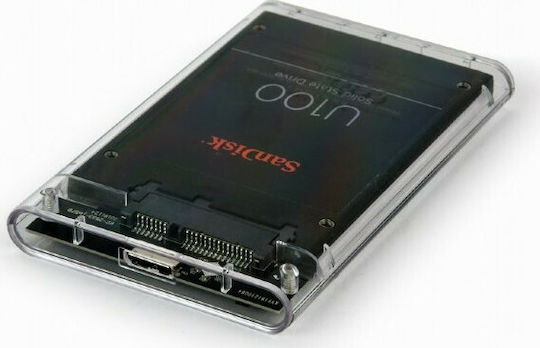 Gembird Θήκη για Σκληρό Δίσκο 2.5" SATA III με σύνδεση USB3.0 σε Διάφανο χρώμα