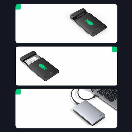 Ugreen CM300 Θήκη για Σκληρό Δίσκο 2.5" SATA III με σύνδεση USB 3.1 σε Γκρι χρώμα