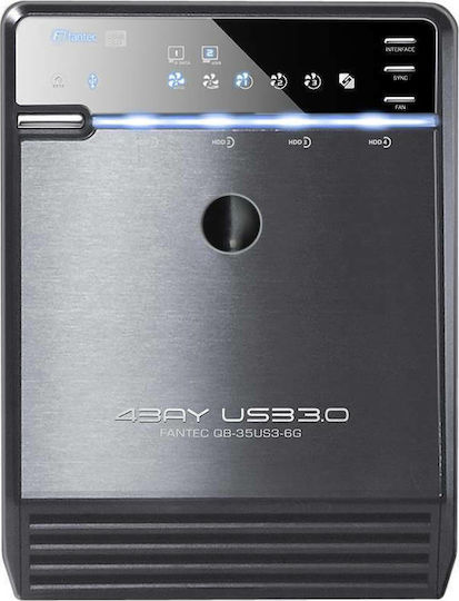 Fantec QB-35US3-6G Твърд диск кутия за 4 твърди дискове 3.5" SATA III с връзка USB 3.0 / eSATA в Черен цвят