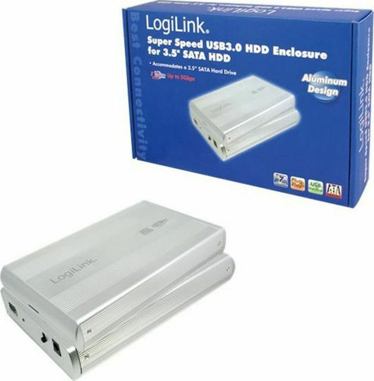 LogiLink Case for Hard Drive 3.5" SATA III with Connection USB 3.0 White