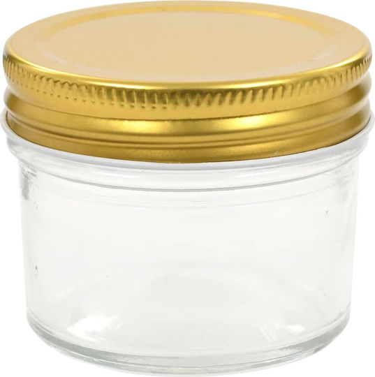 vidaXL Glass Jar with Gold Lid 110ml 24pcs