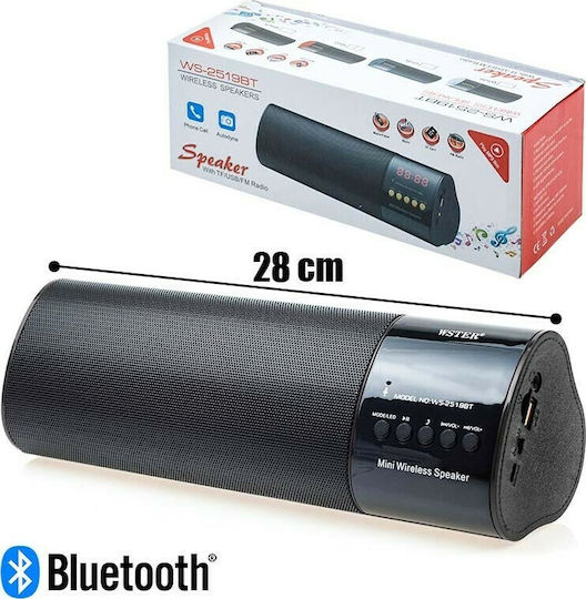 WSTER WS-2519BT Ηχείο Bluetooth 3W με Ραδιόφωνο και Διάρκεια Μπαταρίας έως 5 ώρες Black