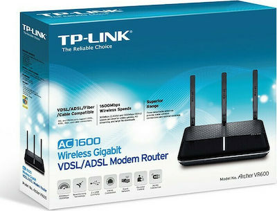 TP-LINK Archer VR600 v2 Ασύρματο VDSL2 Modem Router Wi‑Fi 5 με 4 Θύρες Gigabit