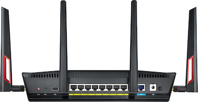 Asus RT-AC88U Drahtlos Router Wi‑Fi 5 mit 8 Anschlüssen Gigabit Ethernet