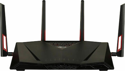 Asus RT-AC88U Drahtlos Router Wi‑Fi 5 mit 8 Anschlüssen Gigabit Ethernet