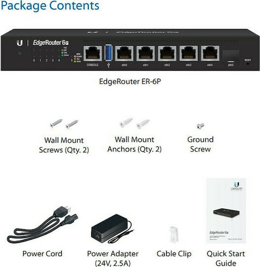 Ubiquiti EdgeRouter 6P Router με 5 Θύρες Gigabit