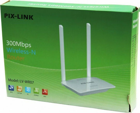 Pix-Link LV-WR07 Ασύρματο Router Wi‑Fi 4 με 4 Θύρες