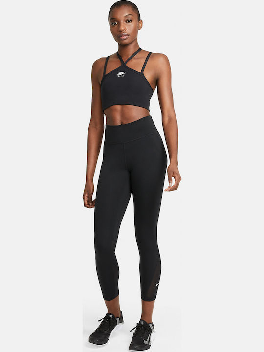 One Mid-rise Women's Cropped Running Legging High Waisted Dri-Fit Black