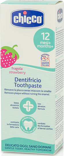 Chicco Baby Toothpaste for 1+ Years with Strawberry Flavor Fluoride-Free 50ml