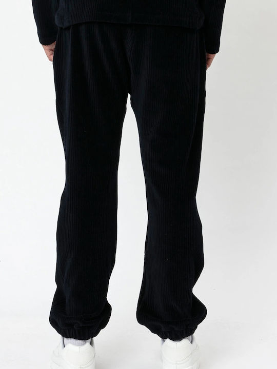 Religion Construction Men's Sweatpants with Rubber Navy Blue