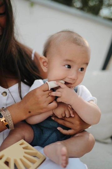 Mushie Set Baby Finger Toothbrushes for 0m+ 2pcs Clay / Shifting Sand