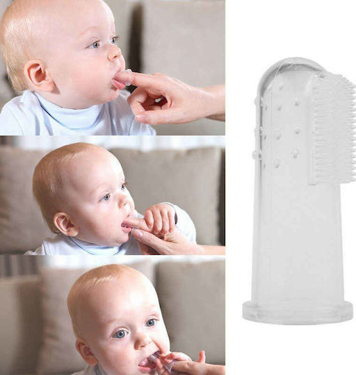 Babyono Бебешка Четка За Зъби За Пръст За 0м+ Прозрачна