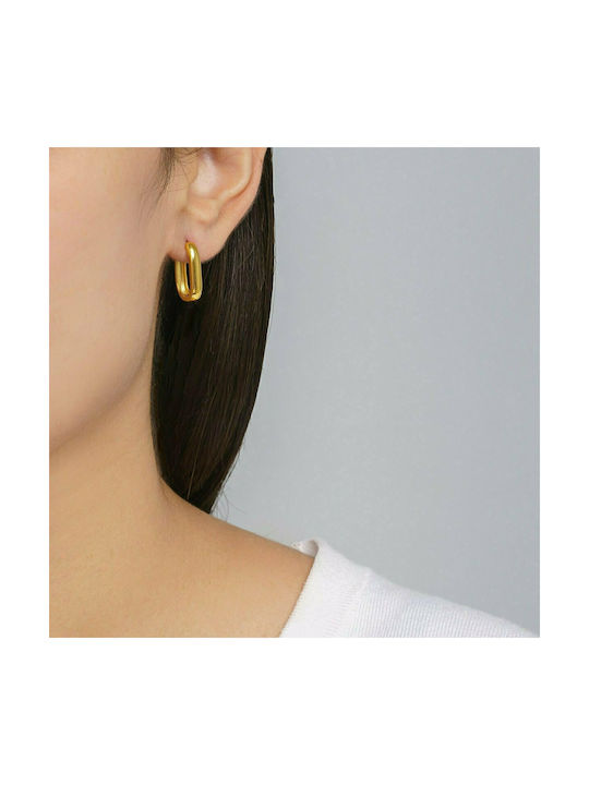 Excite-Fashion Earrings Hoops made of Silver Gold Plated with Stones