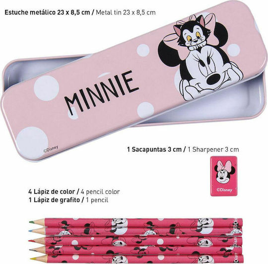 Cerda Minnie Kids Stationery Set with Pencil, Sharpener, Eraser, Notepad and Pencil Case 16pcs