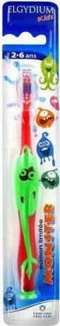 Elgydium Kids Monster Souple Soft Baby Toothbrush for 2+ Years Red / Green