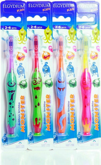 Elgydium Kids Monster Souple Soft Baby Toothbrush for 2+ Years Red / Green