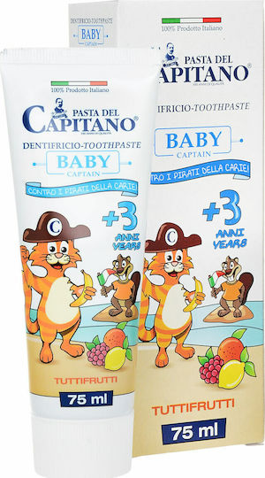 Pasta del Capitano Baby Kinderzahnpasta Für 3+ Jahre Mit Geschmack Tutti Frutti 75ml