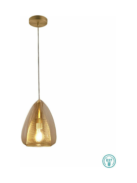 Fabas Luce Britton Pendant Light Single-Light for Socket E27 Honey