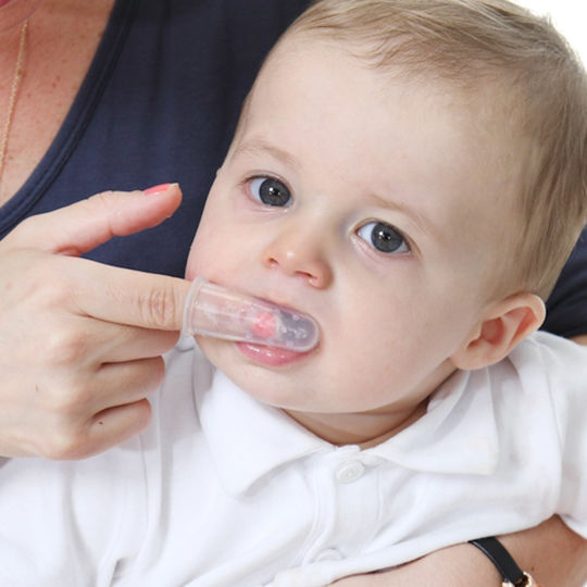 Babyono Бебешка Четка За Зъби За Пръст За 0м+ Синя