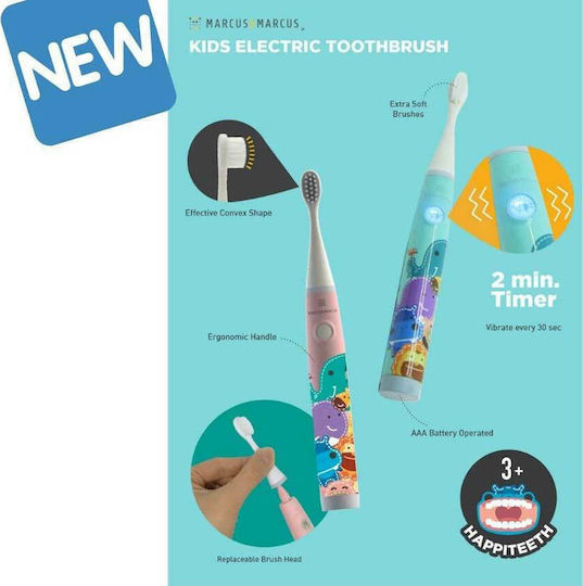 Marcus & Marcus Oral Sonic Electric Periuță de dinți electrică pentru 3+ ani Roz