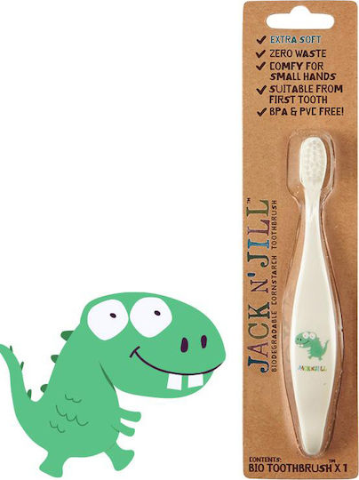Jack n' Jill Dino Бебешка Четка За Зъби За 4м+ Зелена