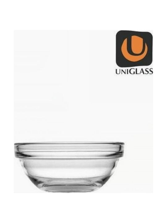 Uniglass Dip Serving Bowl Round Glass Transparent with Diameter 9cm