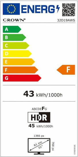 Crown Smart Fernseher 32" HD Ready LED 32D19AWS (2020)