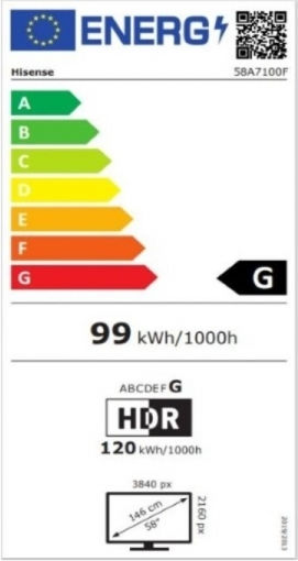Hisense Smart Τηλεόραση 58" 4K UHD LED A7100F HDR (2020) 58A7100F