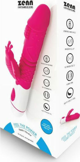 Zenn Feel The Power Δονητής Rabbit Rabbit Vibrator 20cm Ροζ