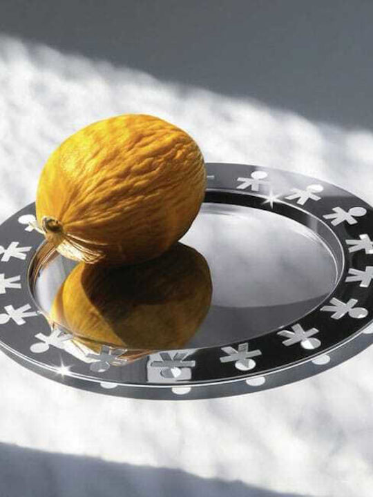 Alessi Girotondo Round Tray of Stainless Steel In Silver Colour 40x40cm 1pcs