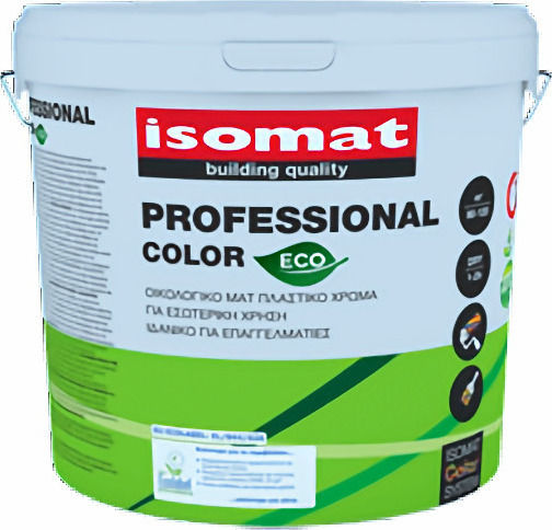 Isomat Professional Color Eco Πλαστικό Χρώμα Οικολογικό για Εσωτερική Χρήση 9lt