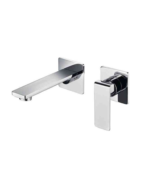 Imex Fiyi Built-In Mixer & Spout Set for Bathroom Sink with 1 Exit Silver