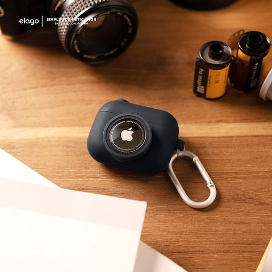 Elago AT Snapshot Silicone Case with Keychain Black for Apple AirPods Pro