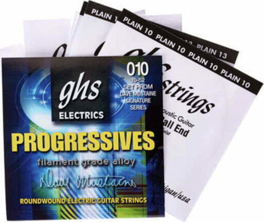 GHS Strings Progressives Σετ Χορδών Synthetic Core Ηλεκτρικής Κιθάρας 10 - 52" Thin-Thick