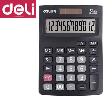 Deli 1519 Calculator 12 Digits in Black Color