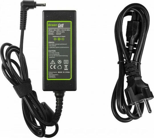 Green Cell Φορτιστής Laptop 45W 19V 2.37A για Asus με Αποσπώμενο Καλώδιο Τροφοδοσίας