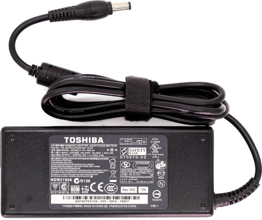 Toshiba Φορτιστής Laptop 90W 19V 4.74A για Toshiba με Αποσπώμενο Καλώδιο Τροφοδοσίας