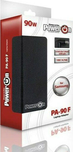 Power On Φορτιστής Laptop 90W 19V 4.74A για Samsung χωρίς Καλώδιο Τροφοδοσίας