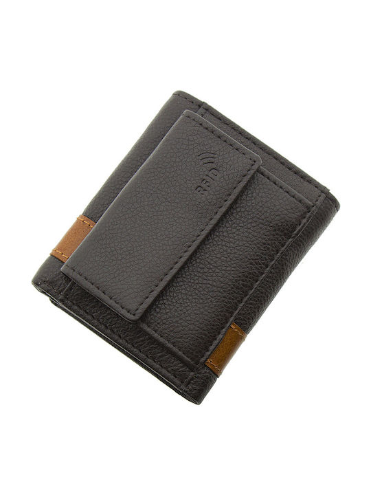 Leather Men's Wallet Classic with RFID Dark Brown