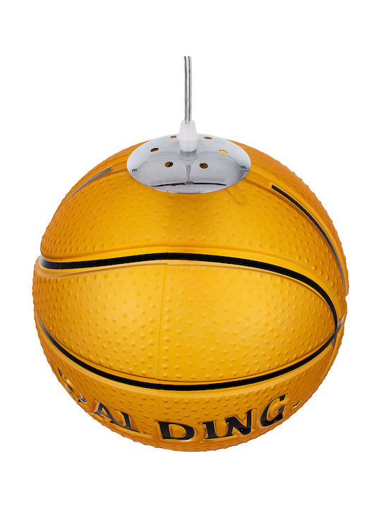GloboStar Kids Glass Single Ceiling Light E27 Spalding Nba Orange 25x25cm