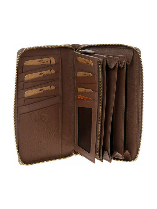 Lavor Large Leather Women's Wallet Brown