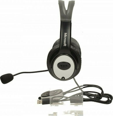 Microsoft LifeChat LX-3000 Надушници Мултимедийни слушалки с микрофон и връзка USB-A в Черен цвят