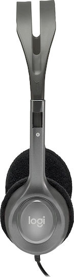 Logitech H110 On Ear Multimedia Headphone with Microphone 3.5mm Jack Gray