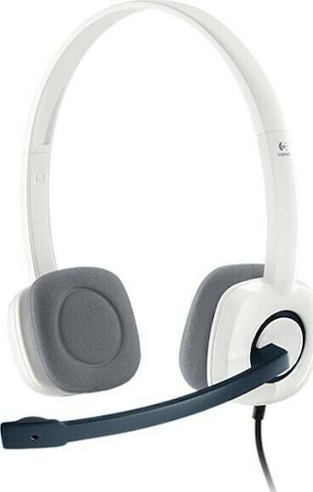 Logitech H150 Auf dem Ohr Multimedia-Headsets mit Mikrofon und Verbindung 3,5 mm Klinke in Weiß Farbe